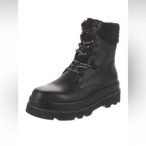 Ash Platform Leather shearing Trim Combat Platform Boots